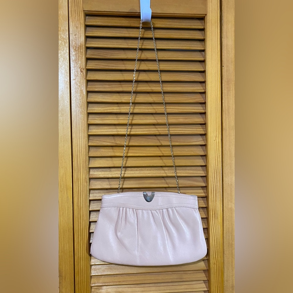 Pale pink, vintage clutch bag by Andé